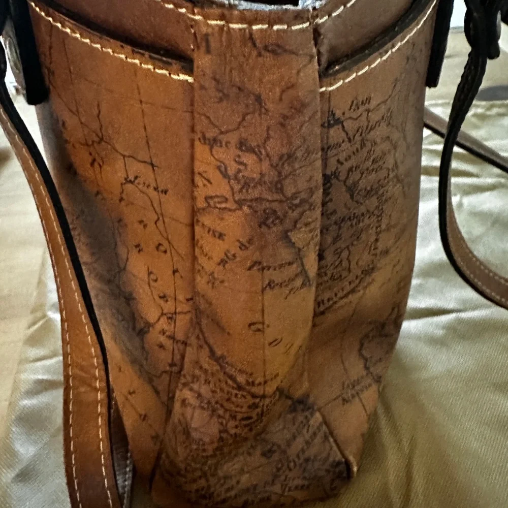 Poppy Top Zip Tote Signature Map Bag - Picture 8 of 15